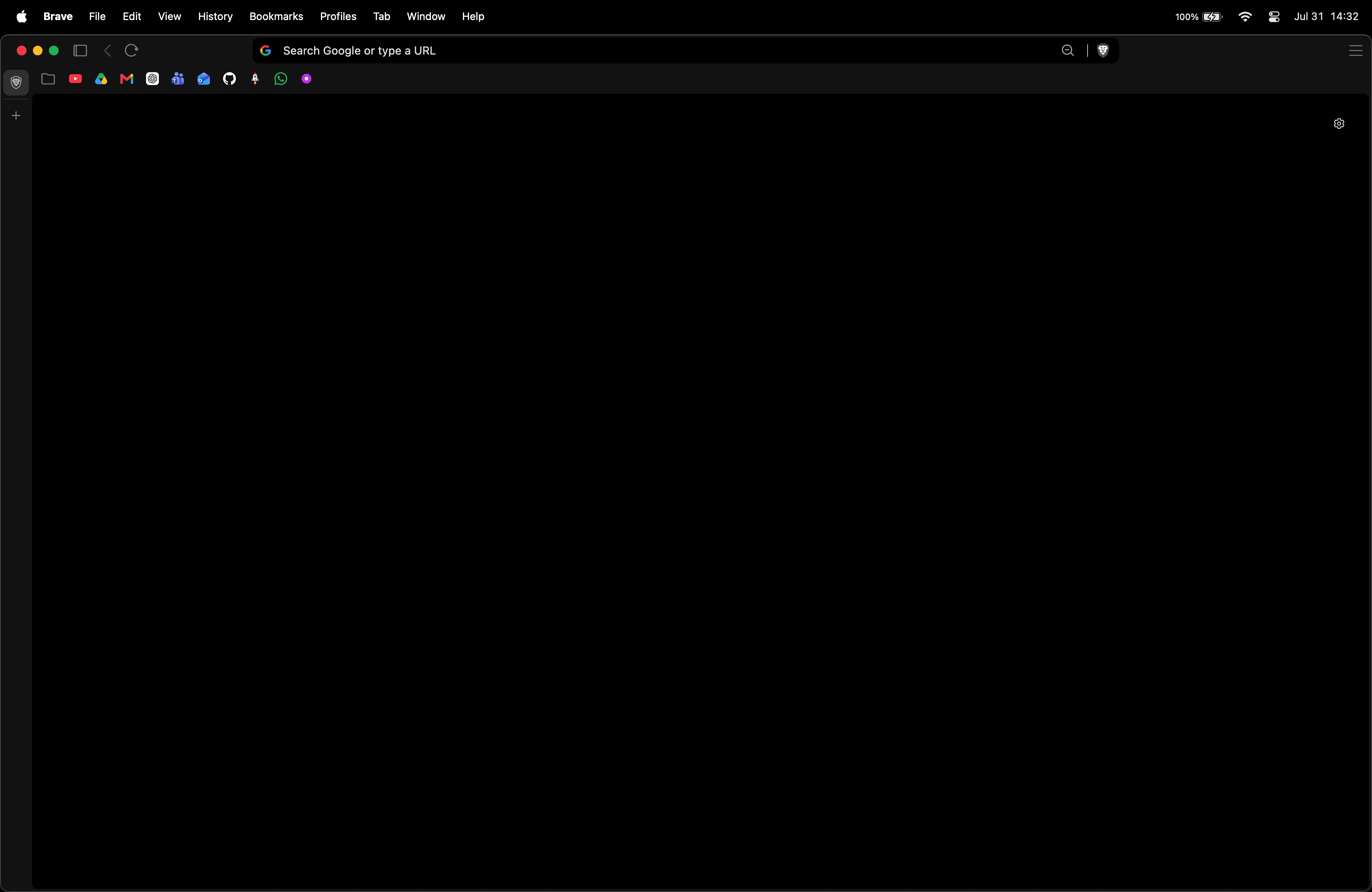 Brave browser with vertical tabs